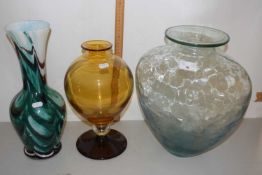 Three modern Art Glass vases