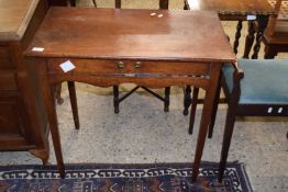 Small Georgian mahogany single drawer side table, 77cm wide