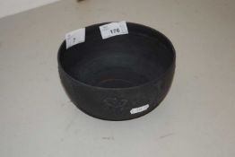 Wedgwood black basalt circular bowl with sprigged decoration, 16cm diameter