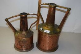 Two Middle Eastern copper kettles