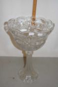 Large glass pedestal bowl