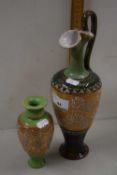 Doulton ewer and a further similar small vase
