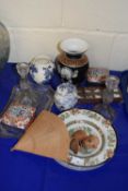 Mixed Lot: Various assorted wares to include dressing table candlesticks, various thimbles, Oriental
