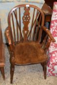 Elm seated wheel back Windsor type chair