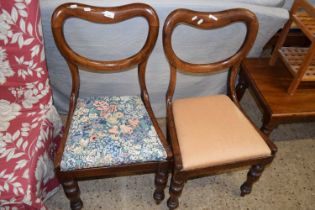 Pair of Victorian balloon back dining chairs