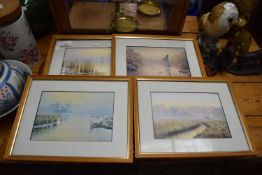 After David Dane four coloured prints of Broadland scenes
