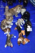 Collection of various model animals, principally cats