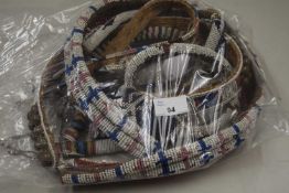 Group of native American Indian type beaded belts and related items