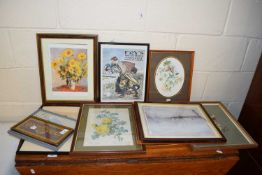 Mixed Lot: Various framed prints, tapestry pictures etc