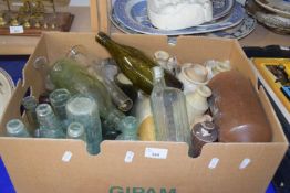 Quantity of vintage glass and stone ware bottles
