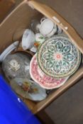 Mixed Lot: Cake stands, dinner wares, glass bowls etc