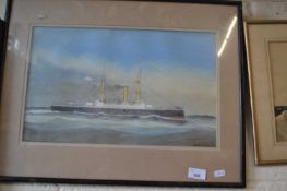 HMS Centurion dated 1892 watercolour