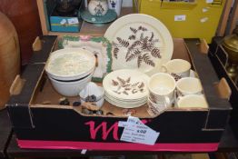 Mixed Lot: Dinner wares decorated with ferns, vintage pudding bowl etc