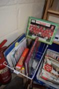 Quantity of footballing books, Liverpool Football Club jigsaw and various shoot out football cards