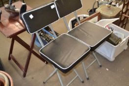 Pair of black folding chairs