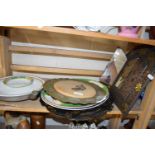 Mixed Lot: Wall mirror, oval serving plates and others