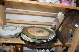 Mixed Lot: Wall mirror, oval serving plates and others