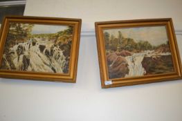 Two framed oil landscapes