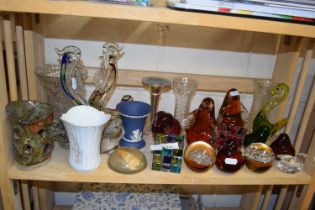 Mixed Lot: Assorted glass paperweights, animals and other items