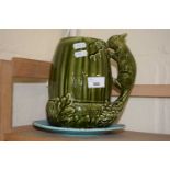 A green glazed Sylvac squirrel jug together with a Villeroy & Bosch collectors plate