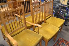 Set of four dining chairs and two carvers