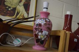 Pink hand painted table lamp