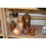 Quantity of terracotta stone ware bottles