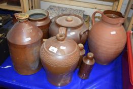 Quantity of stone ware and terracotta flagons and jugs