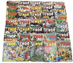 A collection of 1966 - 1975 Thor comic books