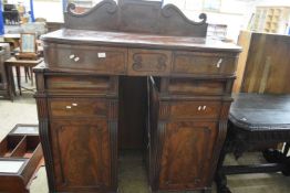 Large and impressive 19th Century mahogany sideboard (a/f), approx width 221cm assembled