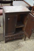 Small oak cabinet with drawers beneath (a/f), width approx 49cm