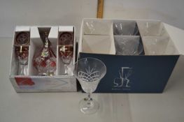 Box set of Bohemia Crystal cut glasses and a further box of Aurum crystal wares