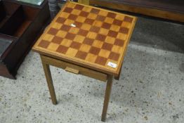 Small games table with drawer beneath, width approx 42cm square