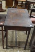Cross framed mahogany side table (a/f), width approx 91cm