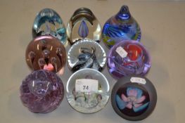 Quantity of paperweights including Caithness, Renaisance, Galactic and other examples