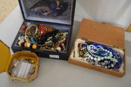 Three cases of various assorted costume jewellery