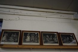 Set of four framed engravings after W J White, various animal groupings (The Concert, The Minuet,