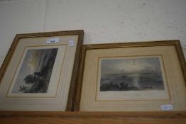 Pair of small framed engravings depicting coastal scenes, after Bartlett