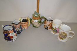 Group of ceramic jugs and a teapot