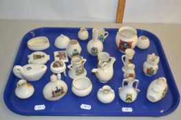 Tray of crested china