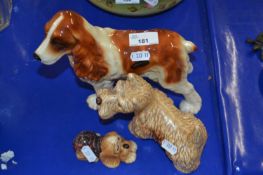 Cooper Craft model of a Spaniel together with a Sylvac style model of a Terrier and a "Pendelphin