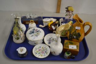 Tray containing quantity of mainly ceramic items including some Royal Worcester small dishes, jar