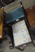 Two upholstered piano stools