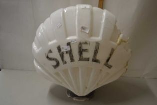 A large vintage glass Shell advertising sign (a/f)