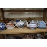 Quantity of assorted teapots