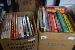 Two boxes of assorted sporting annuals