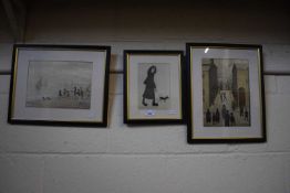 Three reproduction Lowry prints