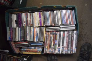 Box of assorted CD's and DVD's