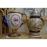 Franklin Mint Faberge egg teapot and an Avon ceramic beer stein mug