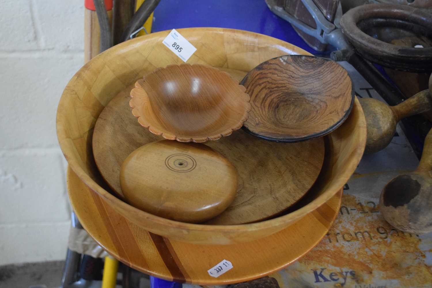 A selection of wooden bowls and serving platters